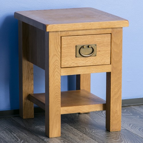 Rustic oak side table - oak,