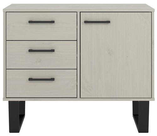 Greywashed solid pine bedside - greywashed,