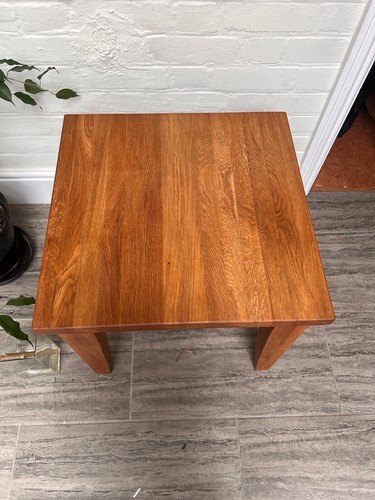 Small solid oak coffee - solid, side